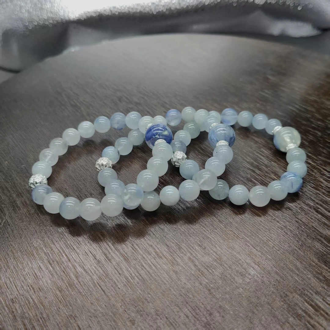 硕夏天然蓝晶石8-9mm设计款手链多样性发其一SX0969