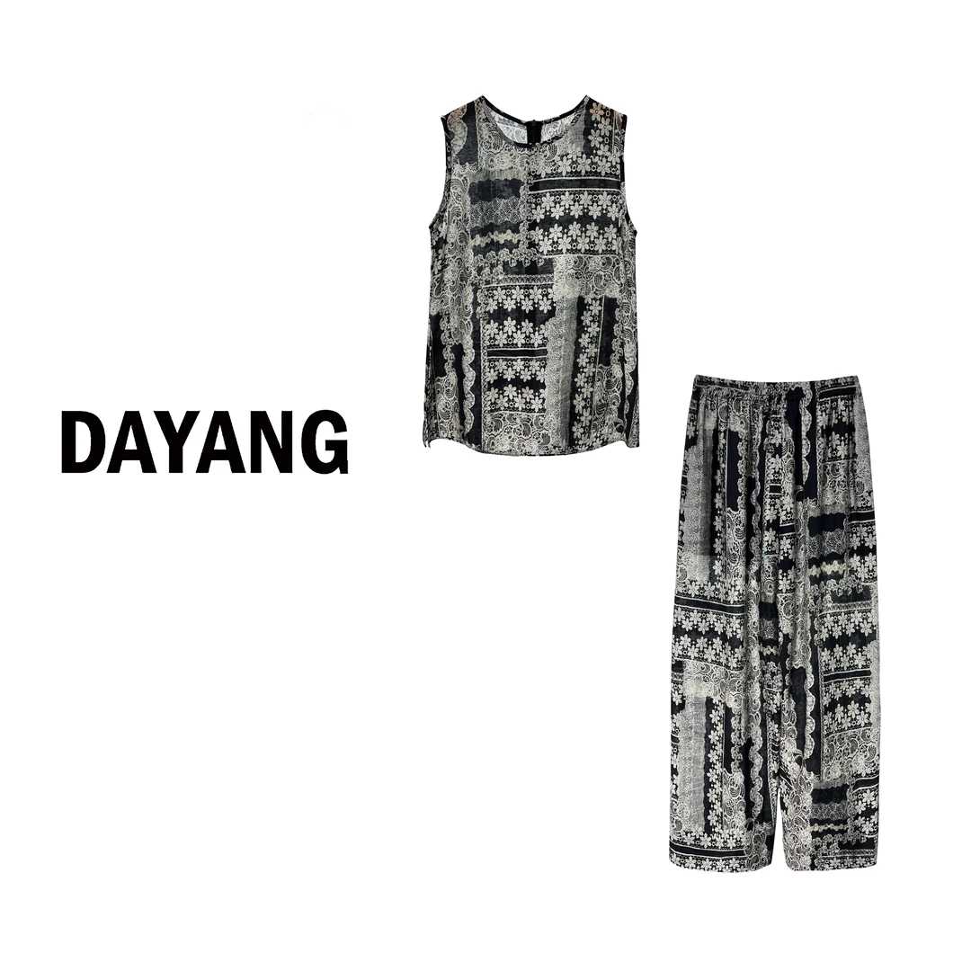 【DAYANG】优雅延伸 暗美学夏季超凉快无袖长裤套装