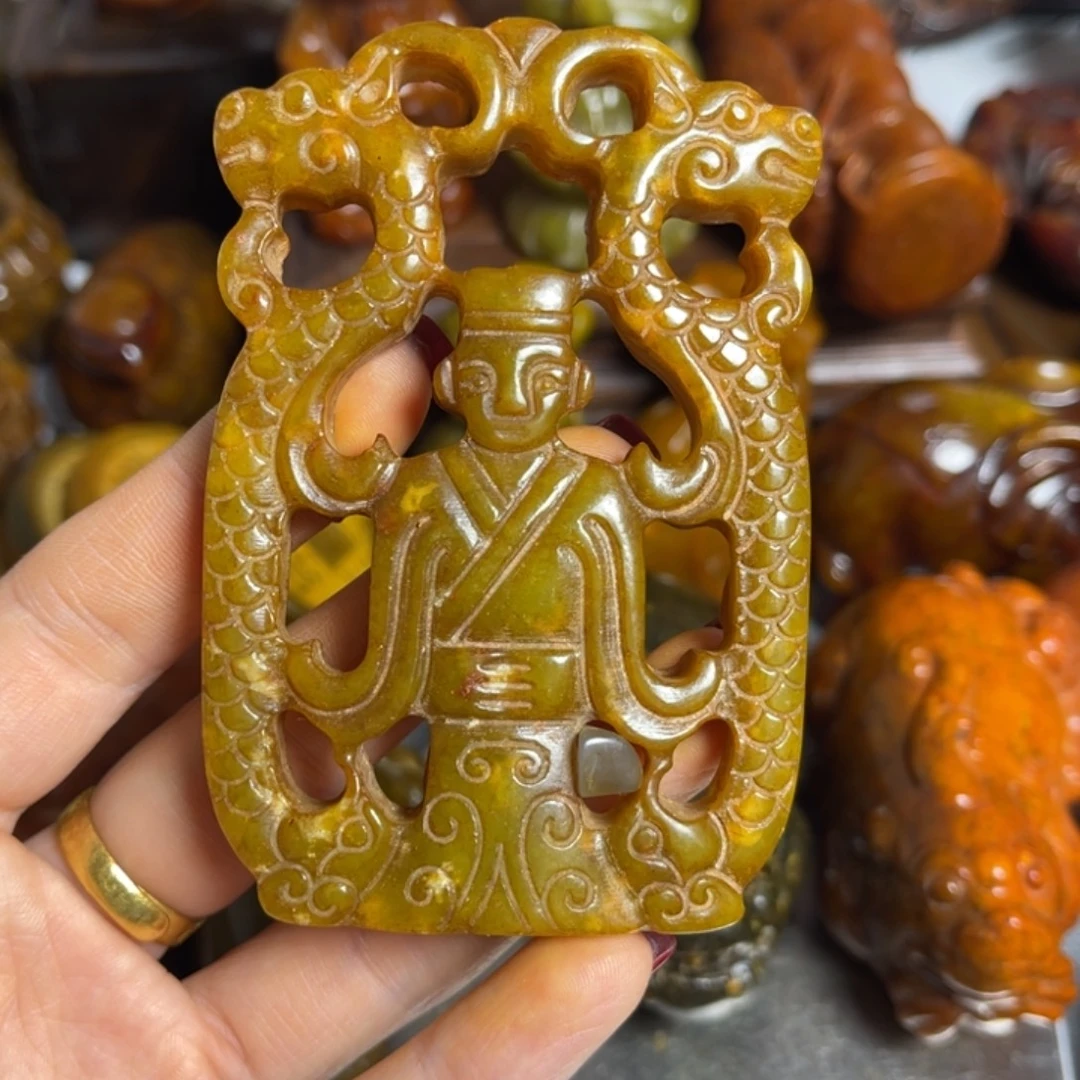 蛇纹石玉合金颈饰