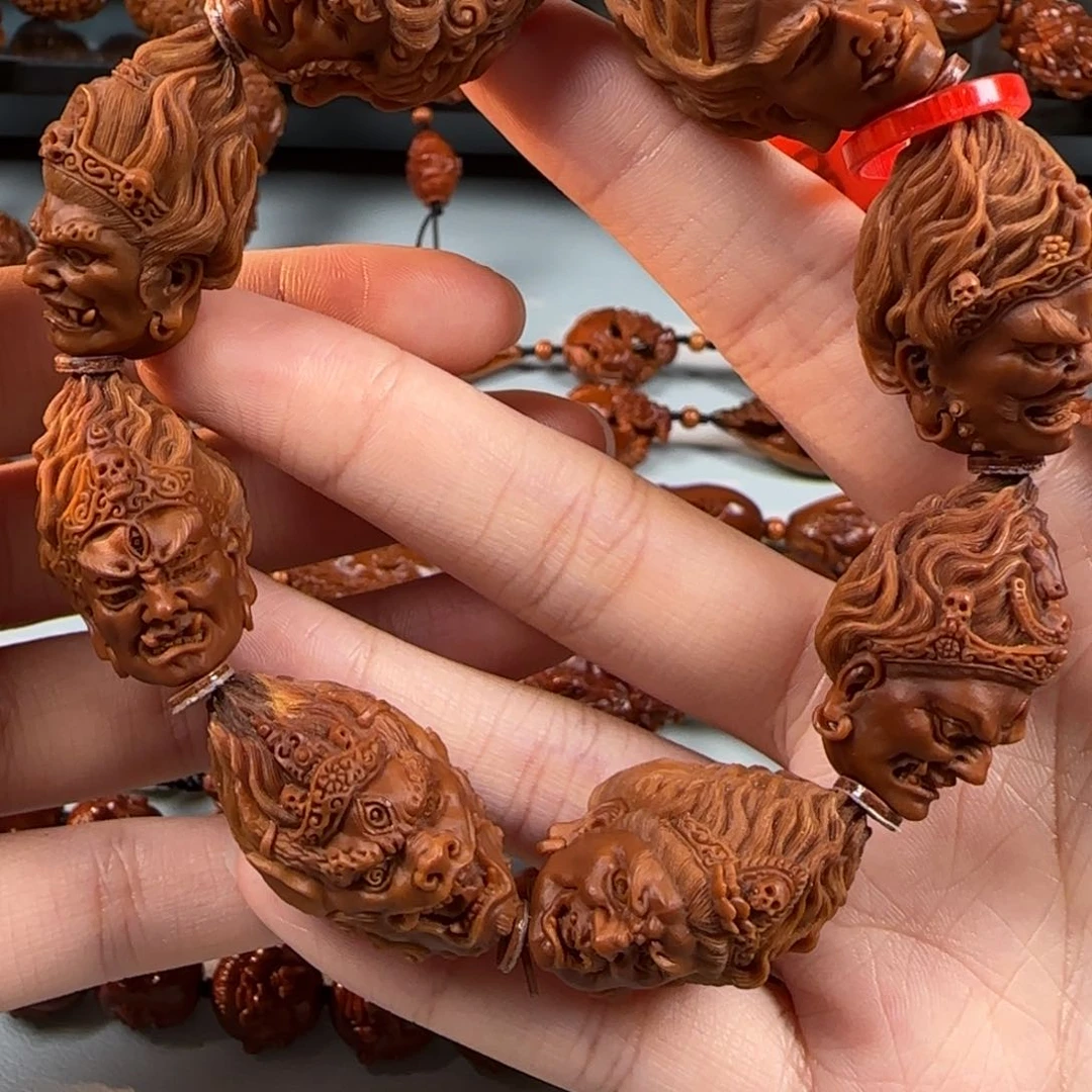 手串橄榄核水晶核八大明王手串