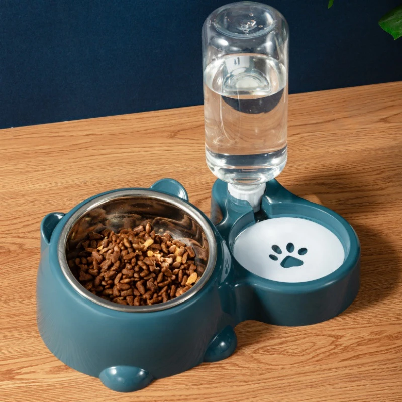 猫碗二合一饮水狗狗食盆水碗饭盆宠物用品猫咪碗宠物喝水喂食一体
