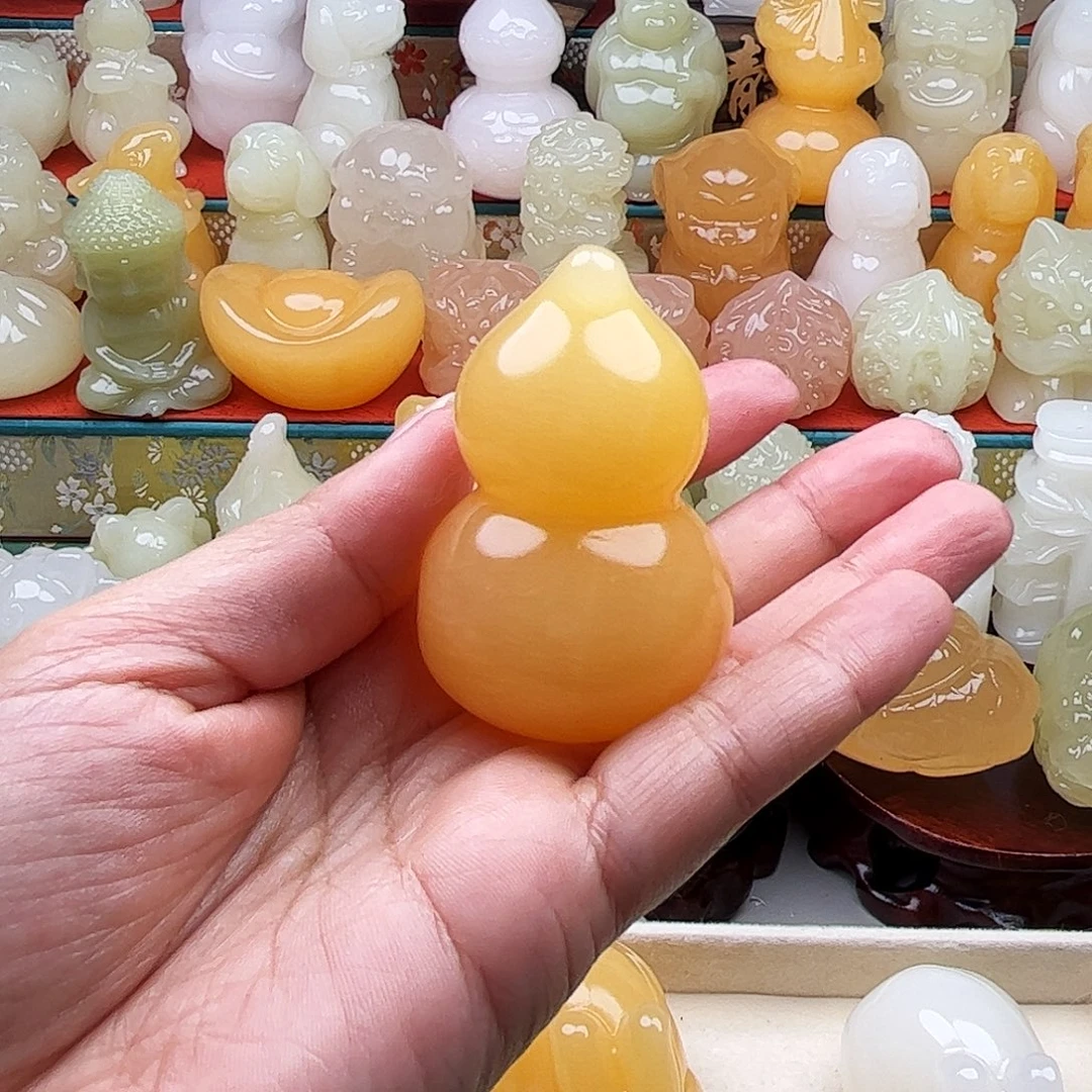 芸***汐石材葫芦手吧摆件