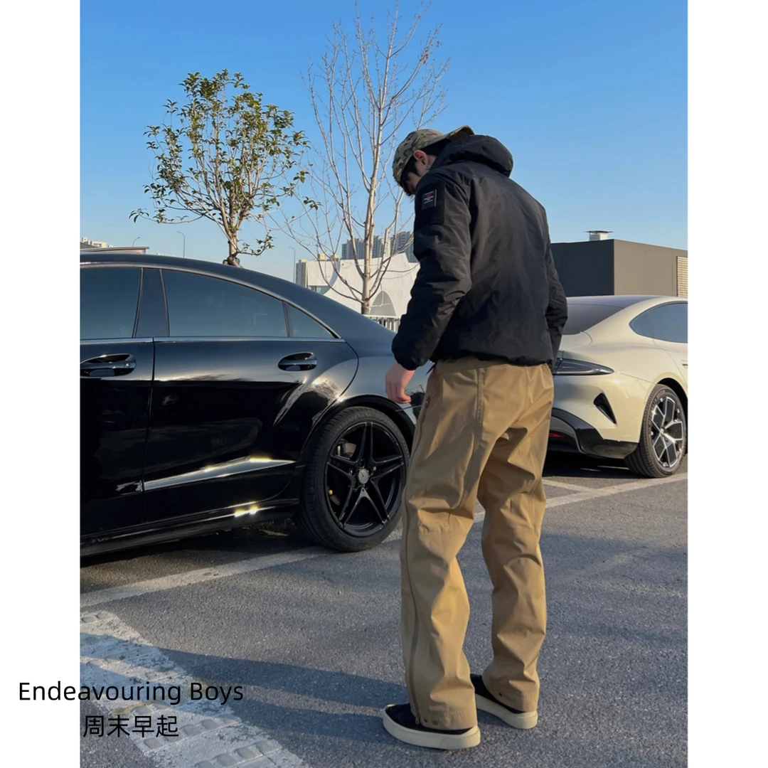 周末早起裤子秋冬神裤美式三防户外登山裤防水纯色拉链立体剪裁