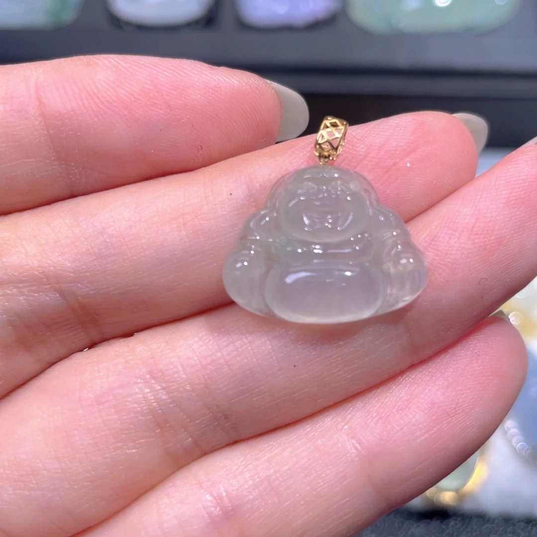 颈饰18K金镶嵌翡翠翡翠