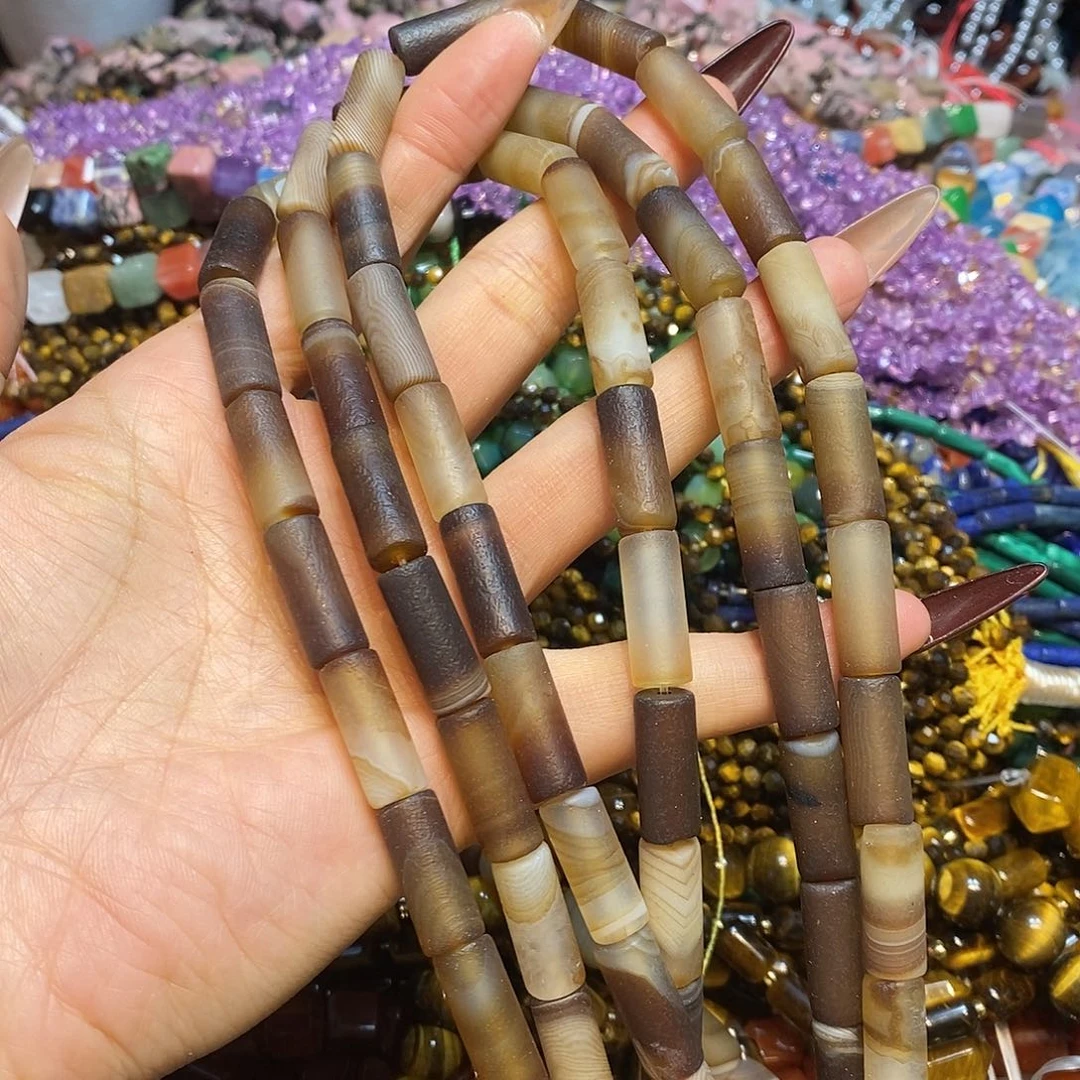 玛瑙/玉髓未镶嵌珠宝半成品橘皮管一条8✖️20mm