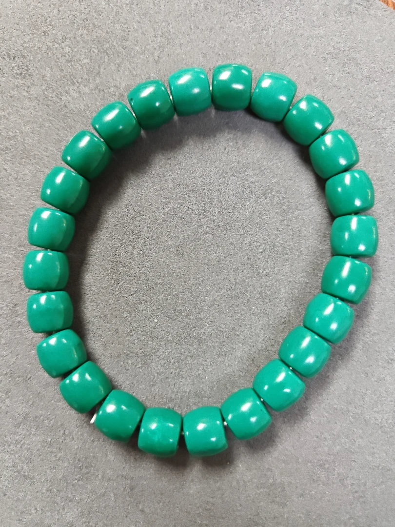1号-精品9*8mm老油绿色直切手串
