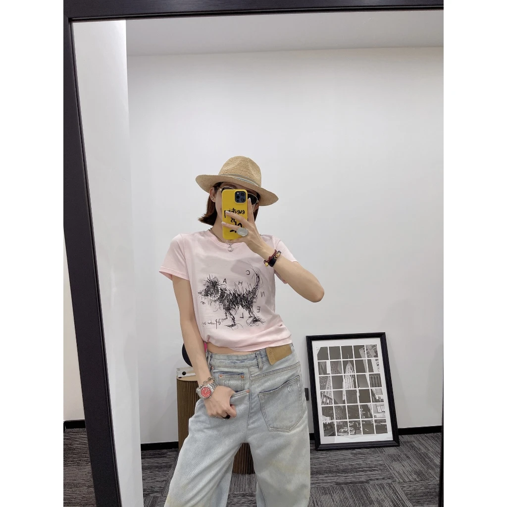 NO退NO换｜【潦草小狗】新款圆领字母卡通印花休闲短袖T恤YR1DX0054