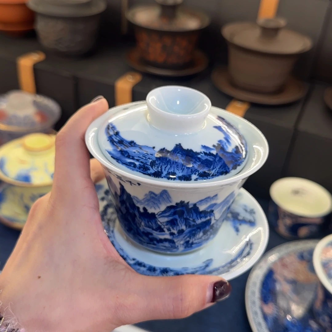 陶景德陶瓷盖碗茶具