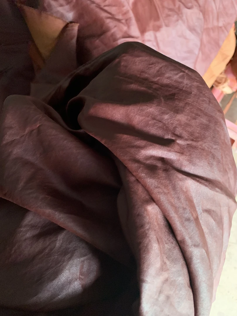 非遗香云纱 紫檀红云纱 30姆米  114幅宽