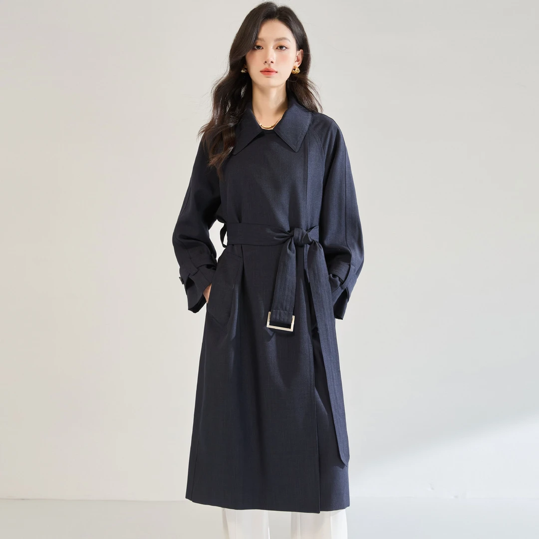 秋冬新款宽松百搭风衣外套2025休闲气质中长款时尚休闲外套上衣女