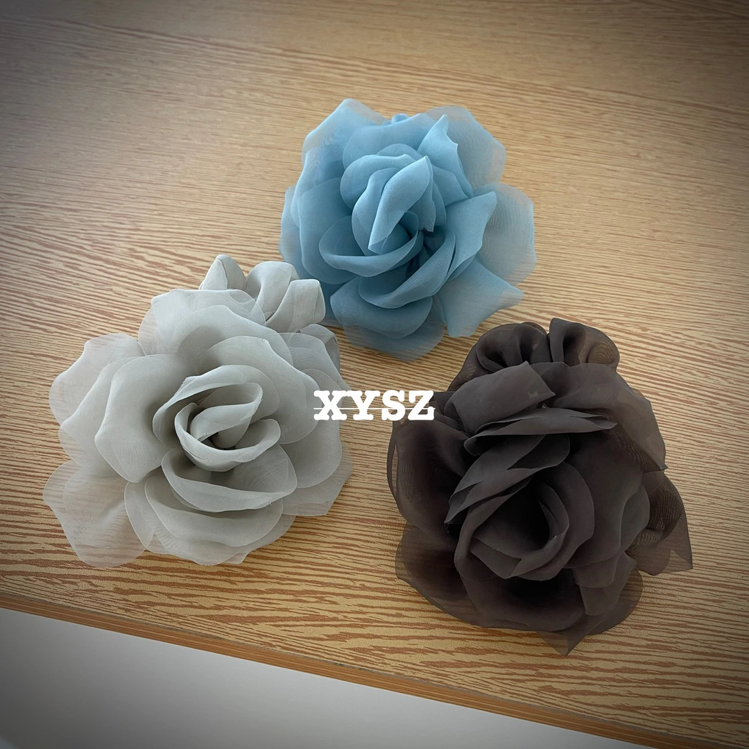 网纱花朵发绳 复古港风女森系时尚发圈OL超仙顶清新皮筋头饰饰品