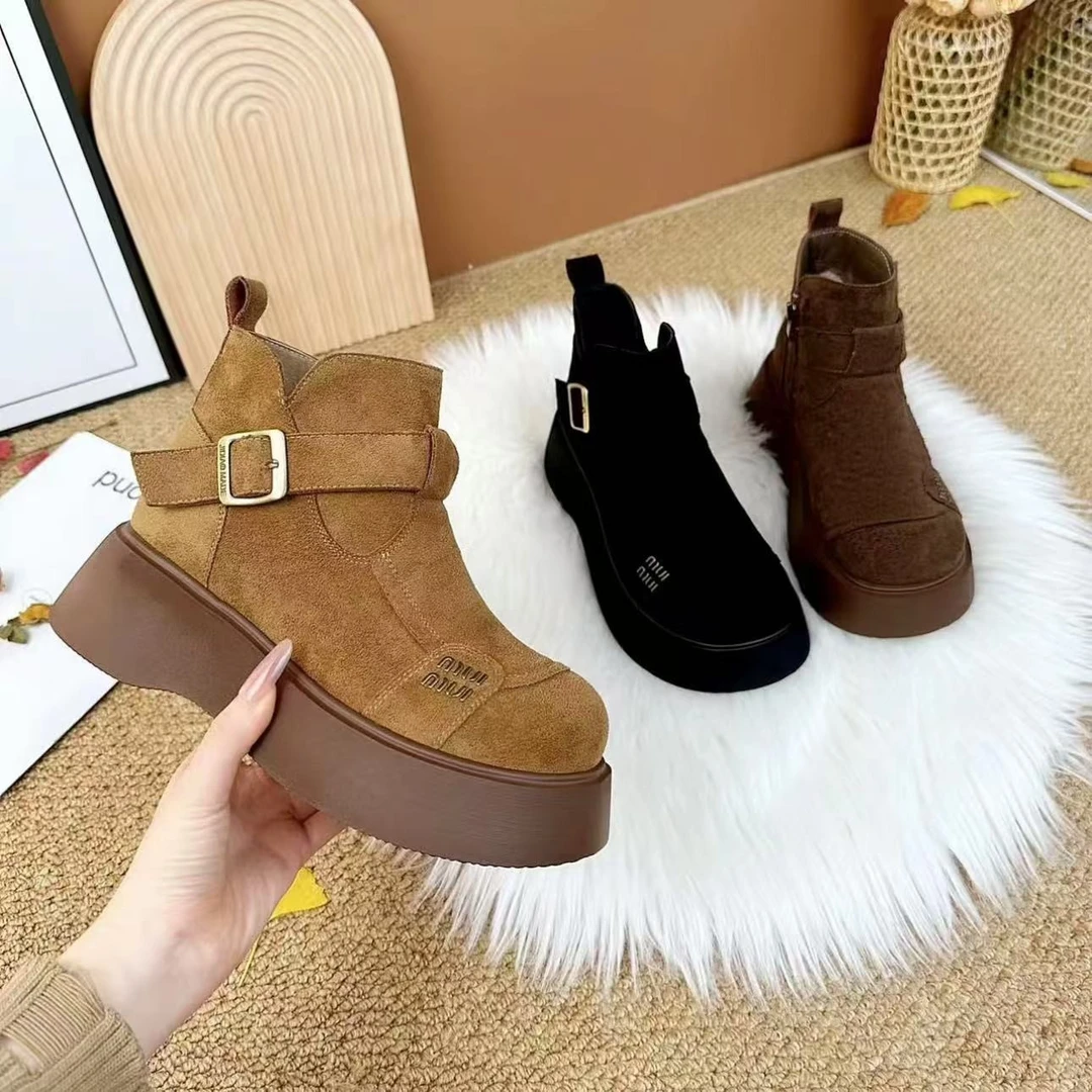 【现货+运费险】厚底增高小个子雪地靴女2024冬季新款棉靴百搭加绒