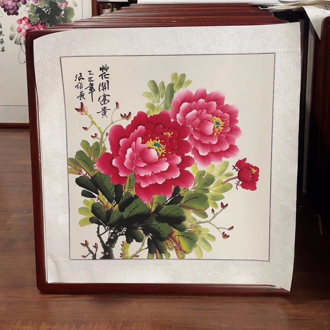 青***司国画带框尺寸63*63厘米