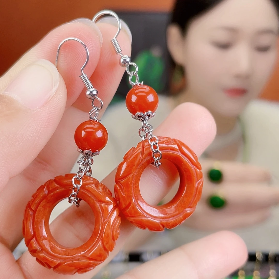 翡翠未镶嵌耳饰饰品