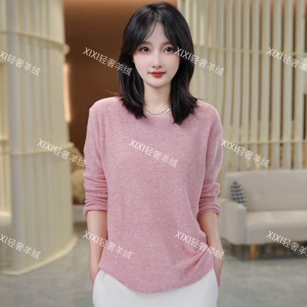 【空气感&奢软baby肌山羊绒】星空点子纱针织打底羊绒衫女240973