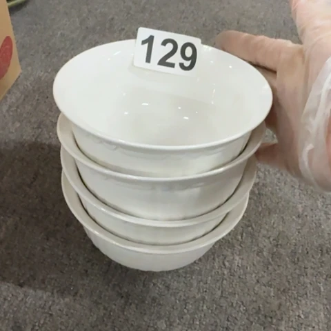 泥塑米饭碗4只微瑕品
