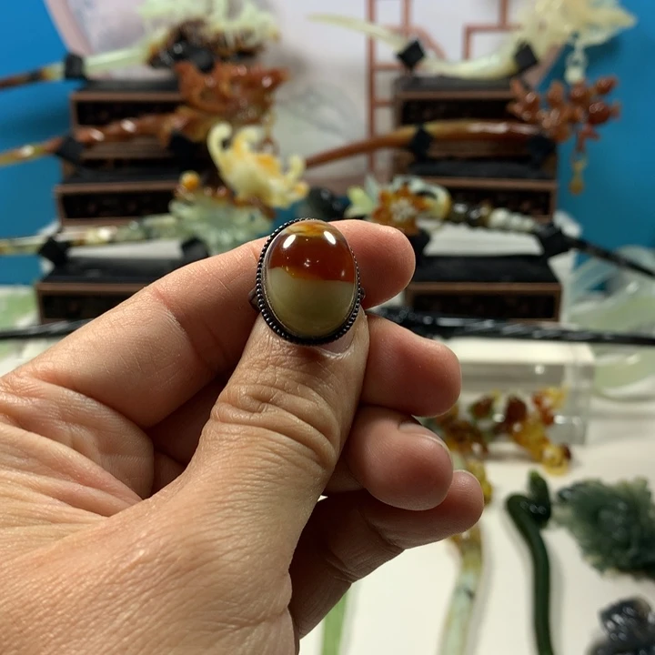 未镶嵌蛇纹石玉发簪绿**海