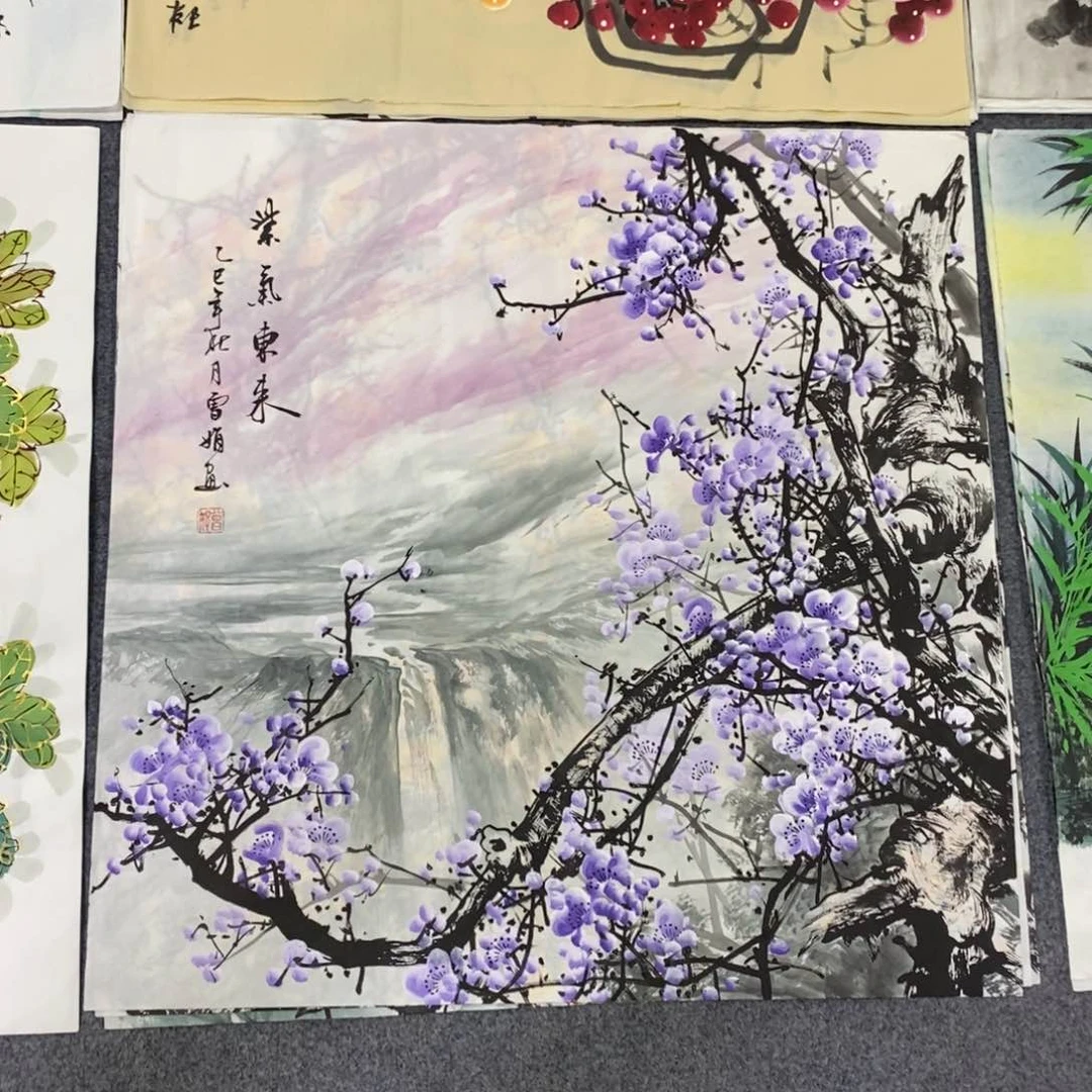 国画尺寸70×70斗方精品手绘画