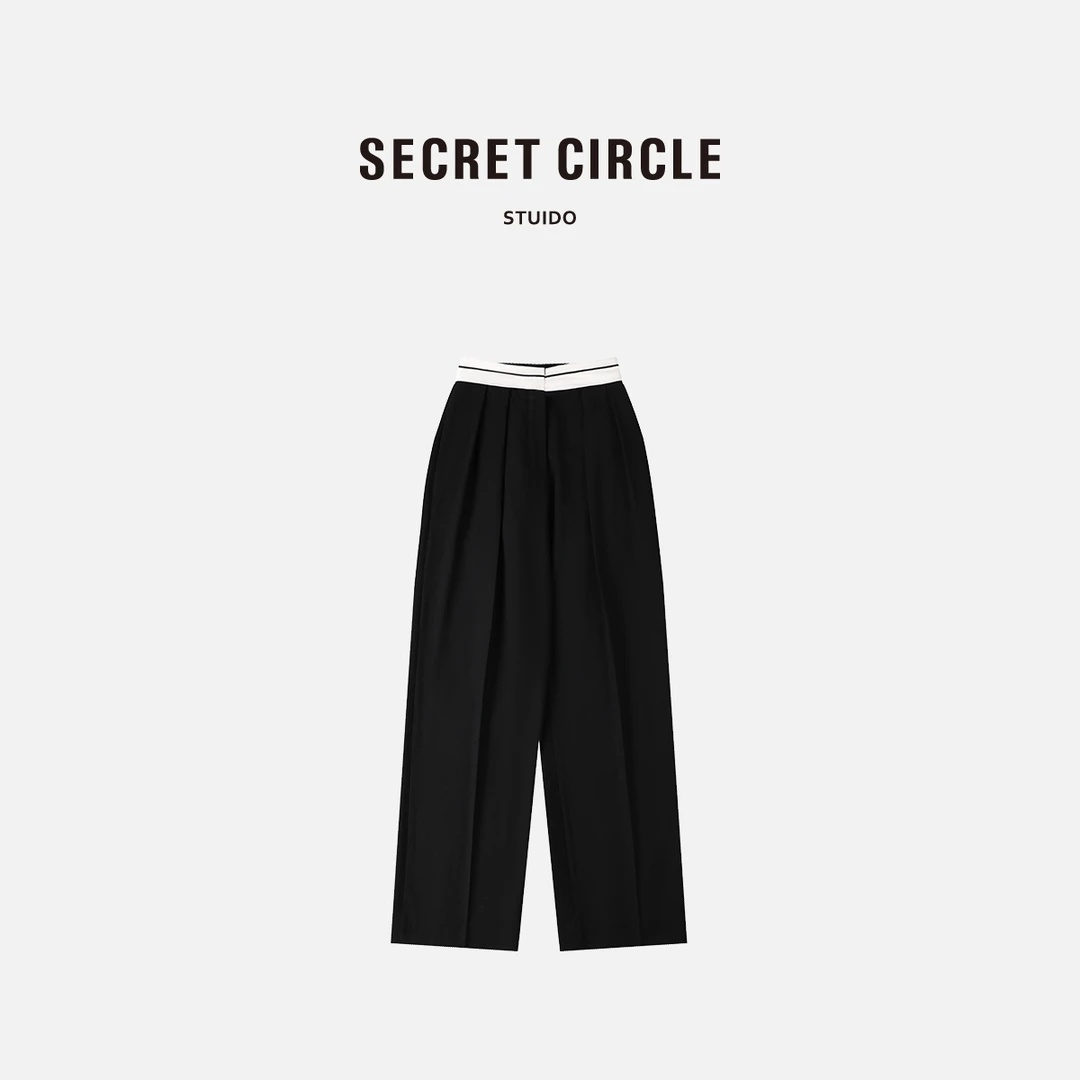 SECRET CIRCLE·秘社 -时尚百搭运动黑色西裤休闲裤简约春夏18050