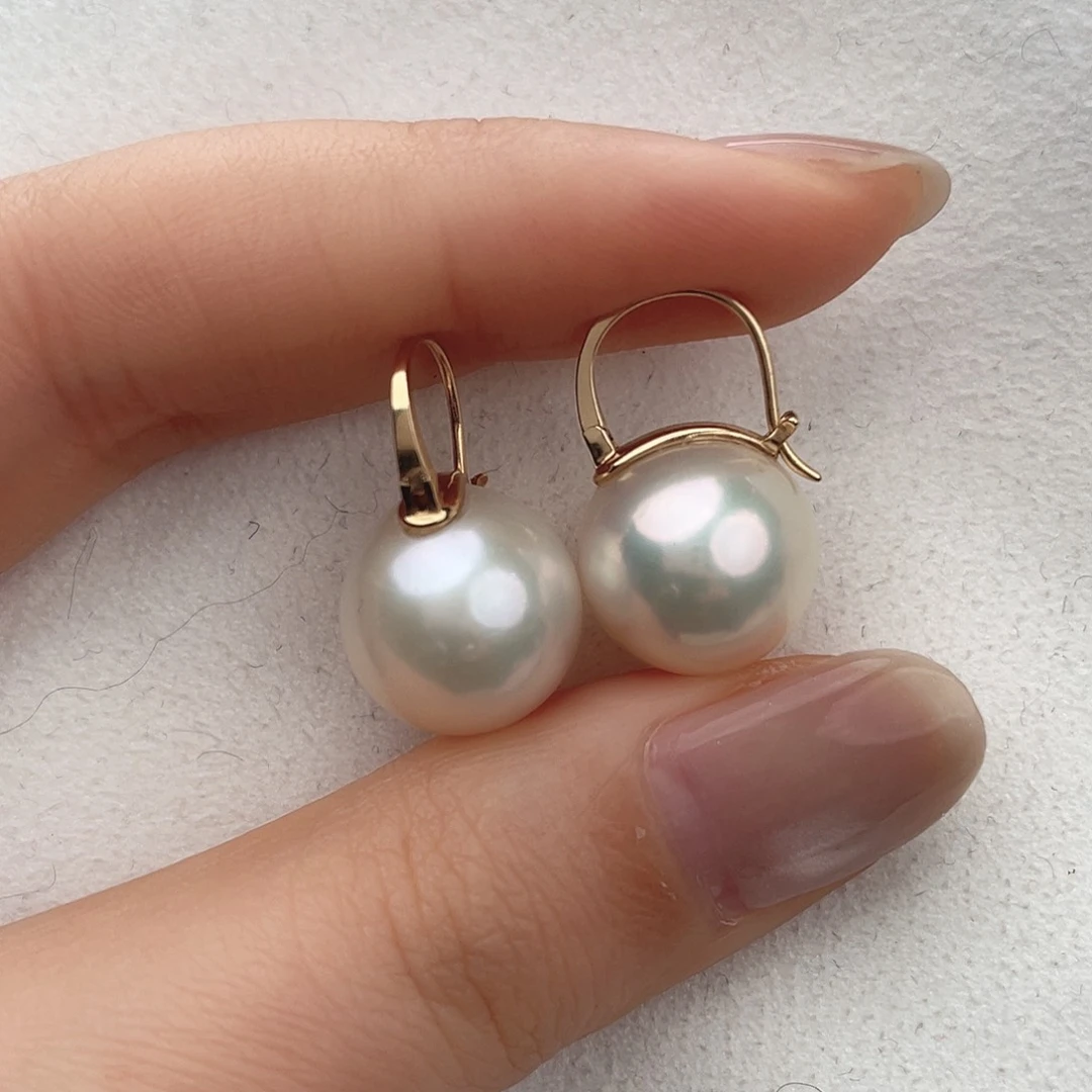 淡水珍珠耳饰18K金镶嵌