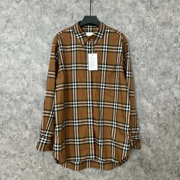 未使用 BURBERRY/博柏利 Burberry棕色格纹衬衫