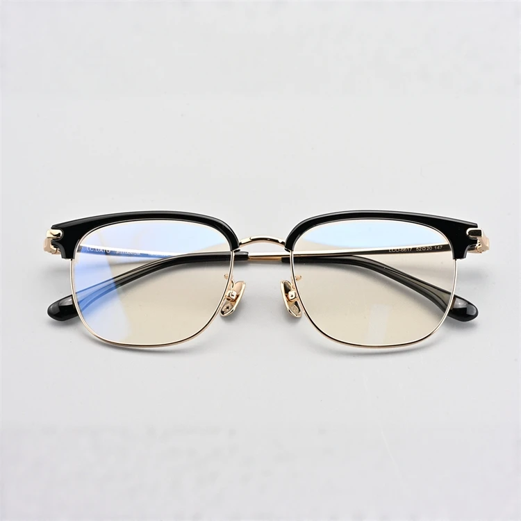 时尚潮流超轻纯钛复古男商务近视方框高度数蓝光男士眼镜眉框6617