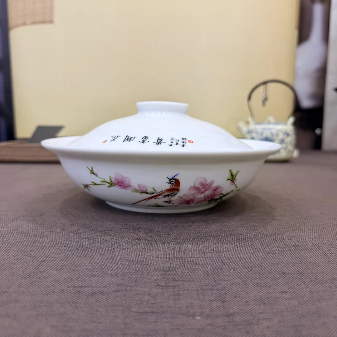 【百善瓷业】水点桃花合器菜碗1个装