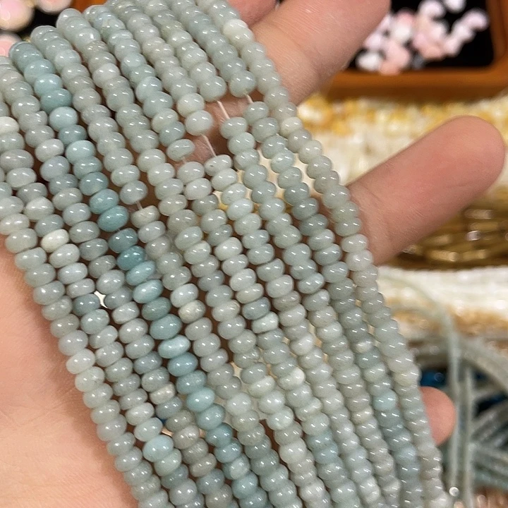 玛瑙/玉髓合金珠宝半成品2条4mm亚马逊天河算盘珠