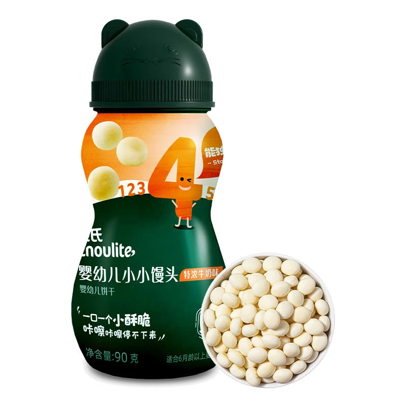 英氏忆格小小馒头（特浓牛奶味）90g 新老包装随机