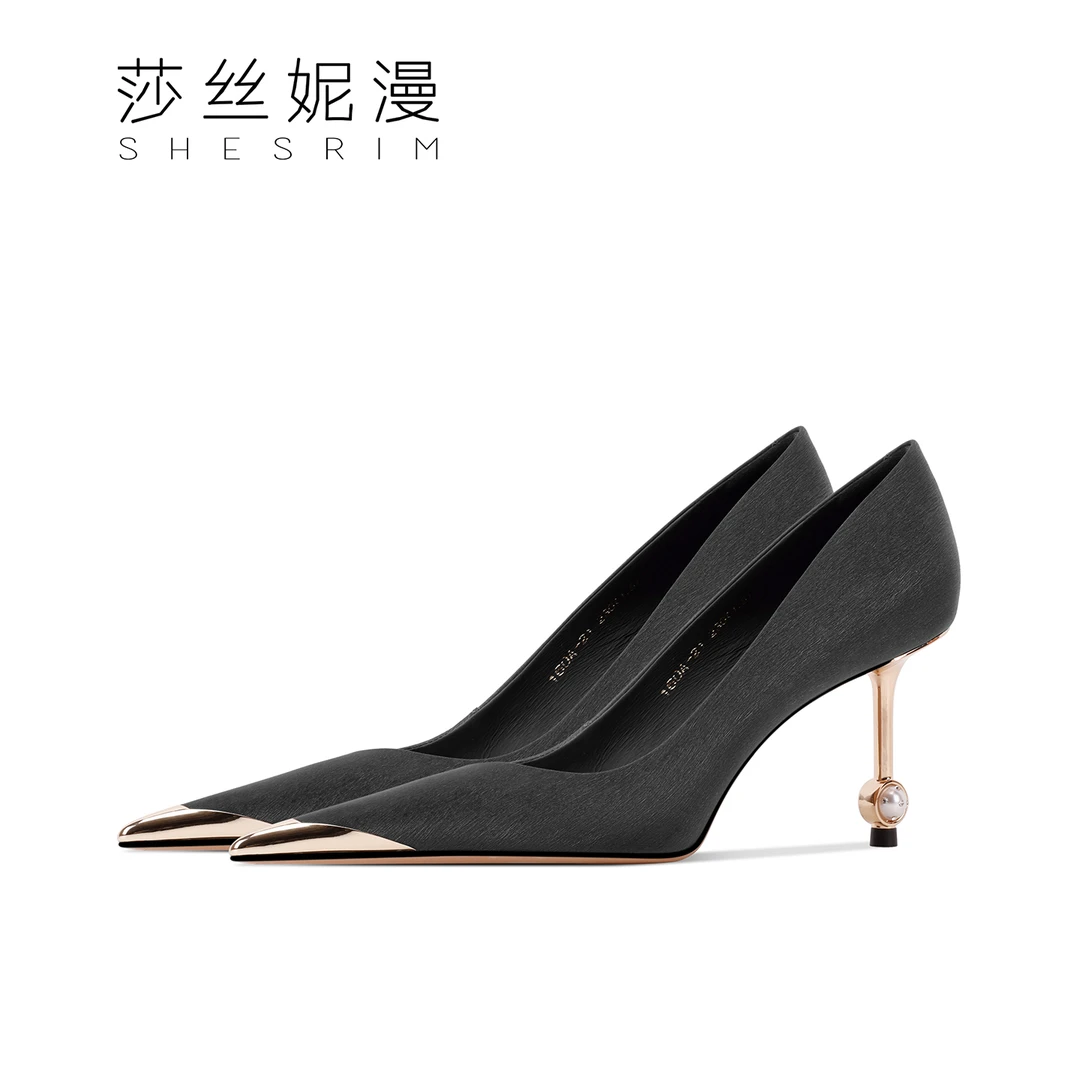 70-【珠光步吉】2025设计师款尖头高跟鞋女款细跟时尚单鞋小众气质