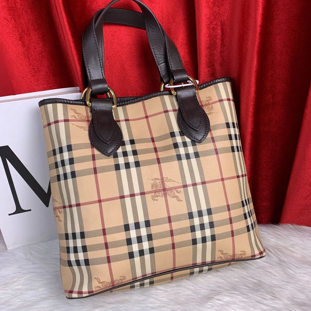 95新 BURBERRY/博柏利 格纹手提包/WJ09118327/8327