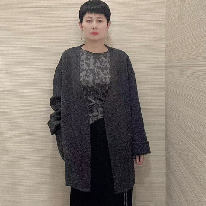 手工双面羊绒中长款大衣不亚于专柜高品质