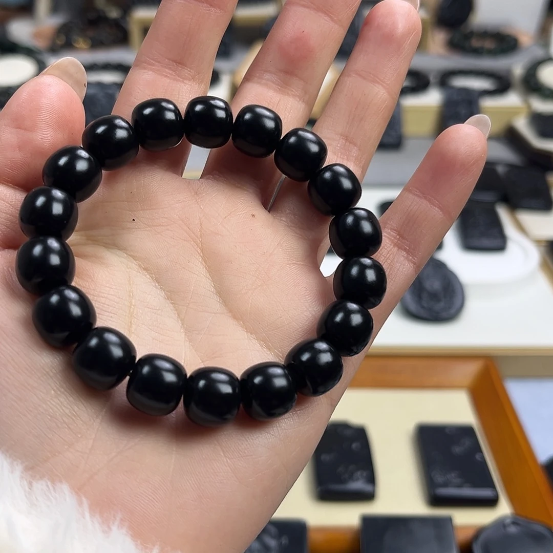 ༺***༻和田玉（墨玉）未镶嵌颈饰卡12老型