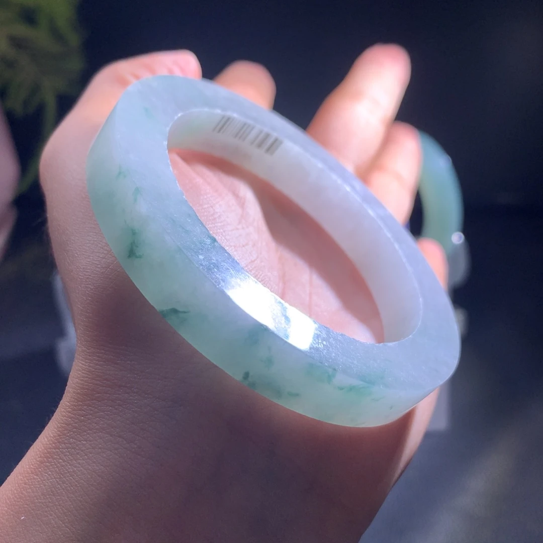 未镶嵌手镯定制翡翠冰飘花56-60