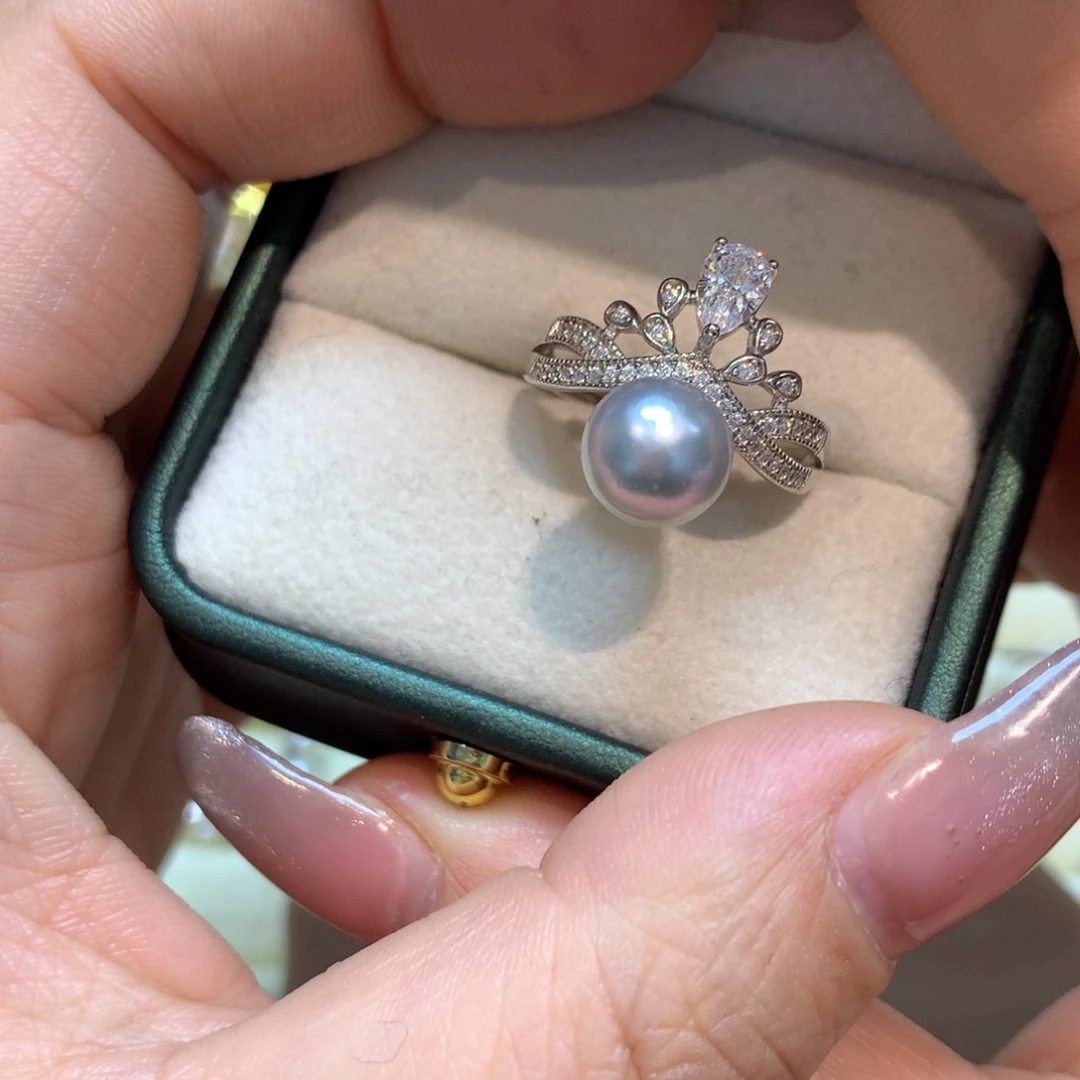 海水珍珠戒指银S925镶嵌