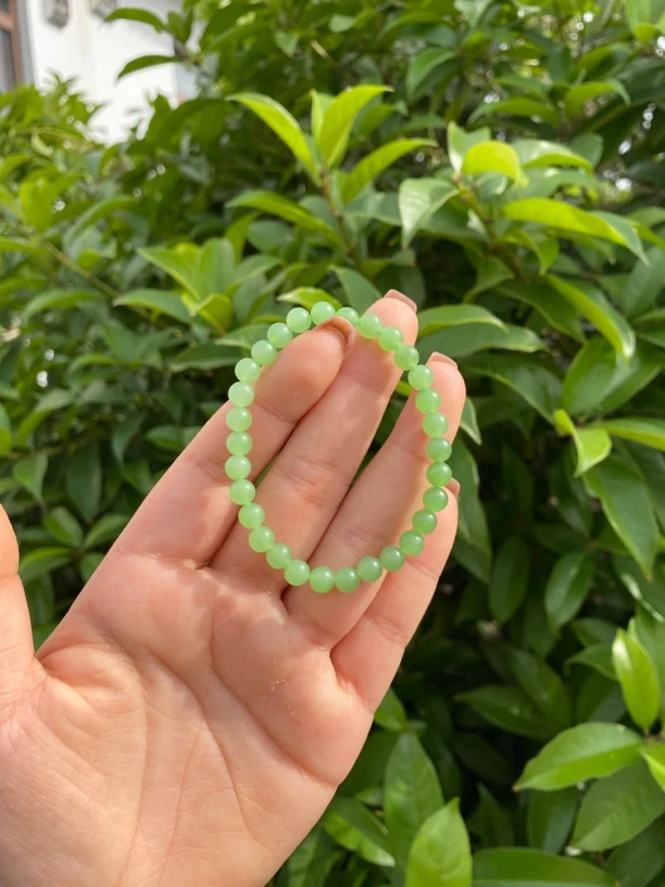 和田玉翠青卡6手串