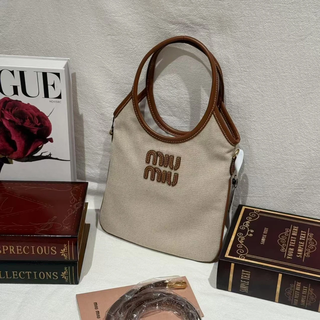 未使用 MIU MIU/缪缪 壹所奢品/ivymini帆布拼皮/斜挎包/新款