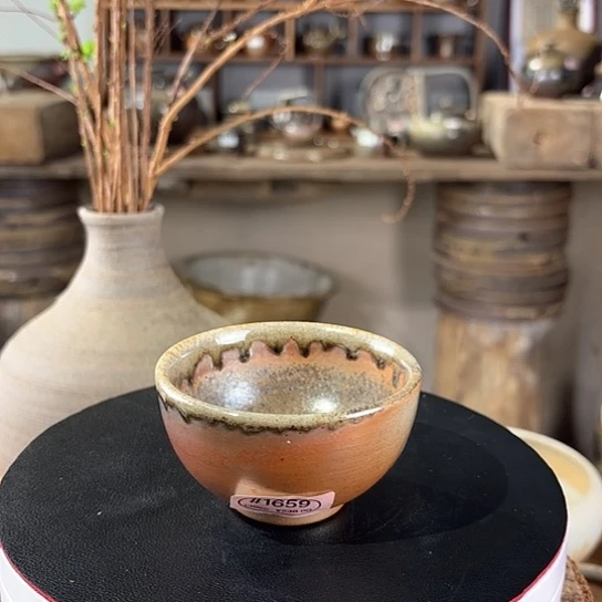 #1659柴烧裸烧窑变美人泪