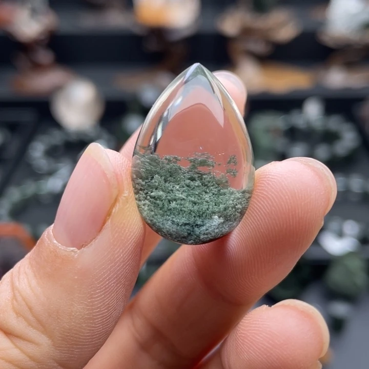 水晶颈饰未镶嵌绿幽灵聚宝盆水滴吊坠