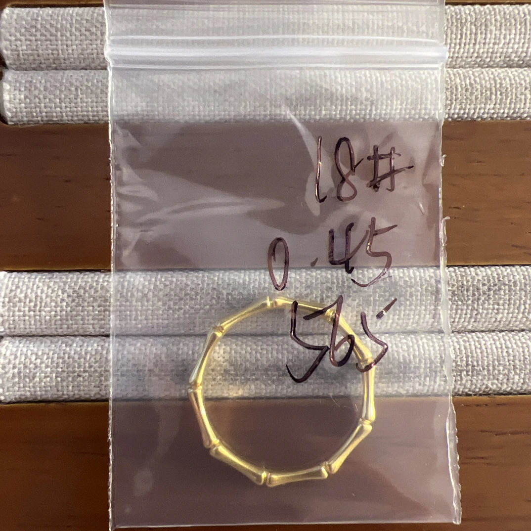 克重0.45 18号 竹节戒指 足金999