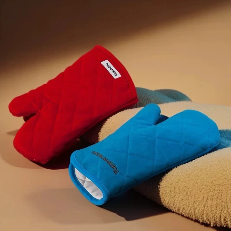 特百惠黛蓝手套微波炉隔热耐高温糕点制作烘焙手套加厚厨房