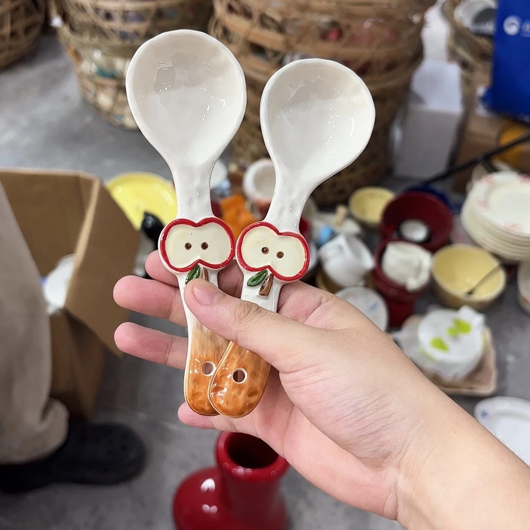 棉麻微瑕两个苹果勺子