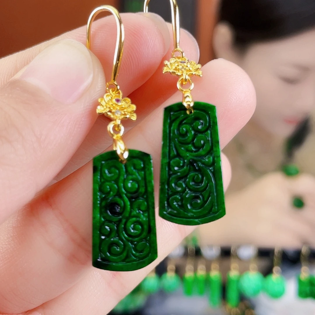 翡翠未镶嵌耳饰饰品