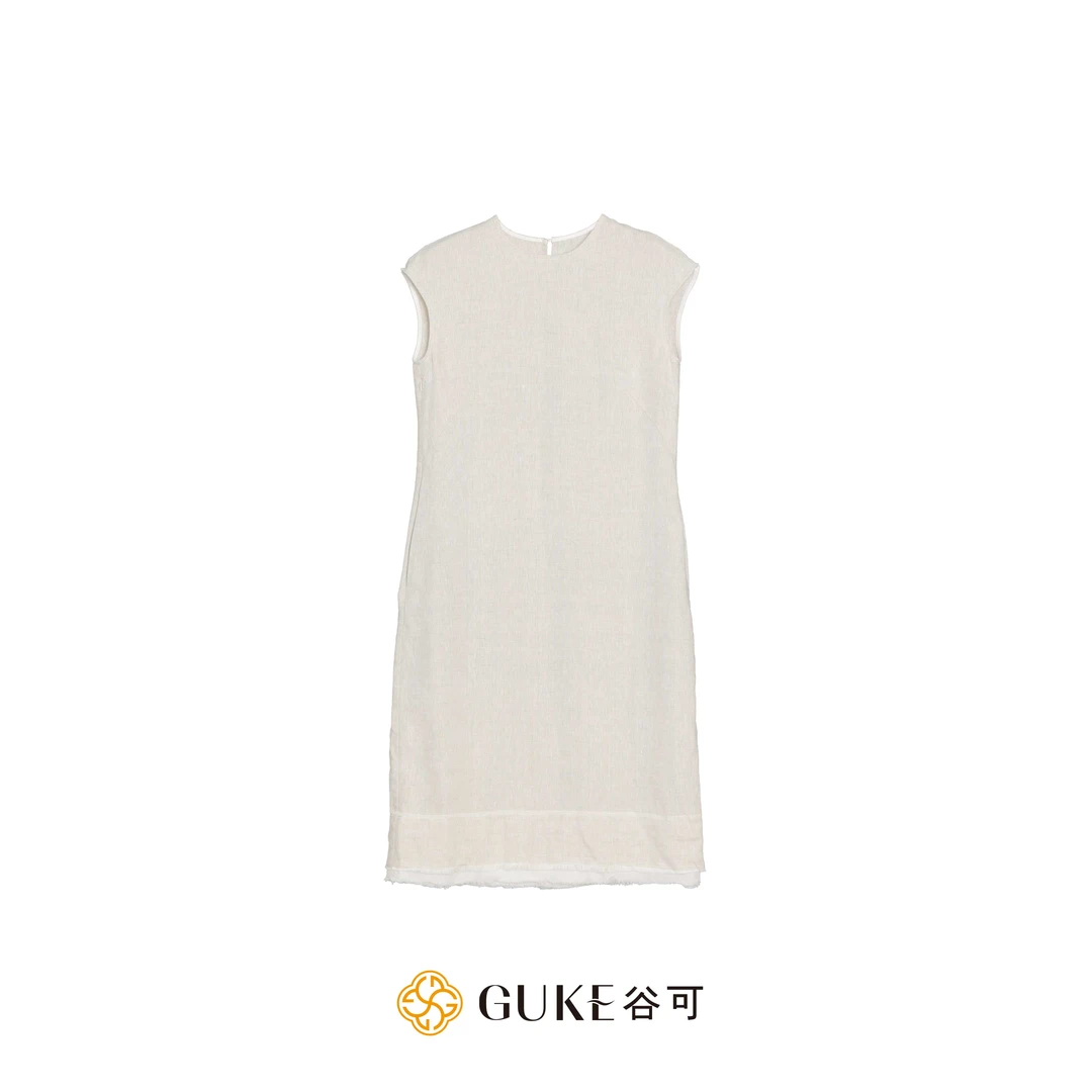 GKE/谷可LQ3237时尚包袖连衣裙2025夏季新款修身显瘦气质女款长裙