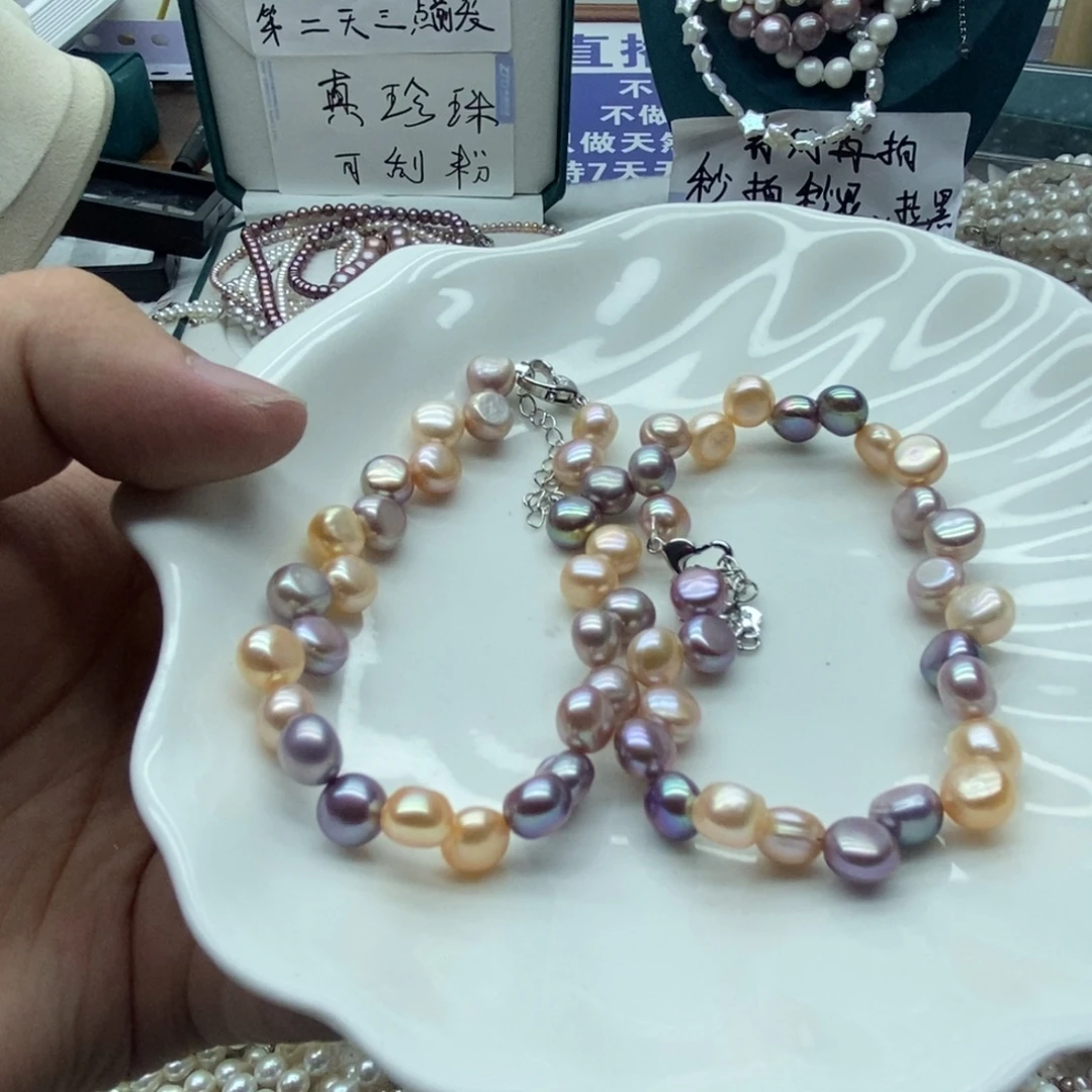 银S925镶嵌天然淡水珍珠无人工干预淡水珍珠16