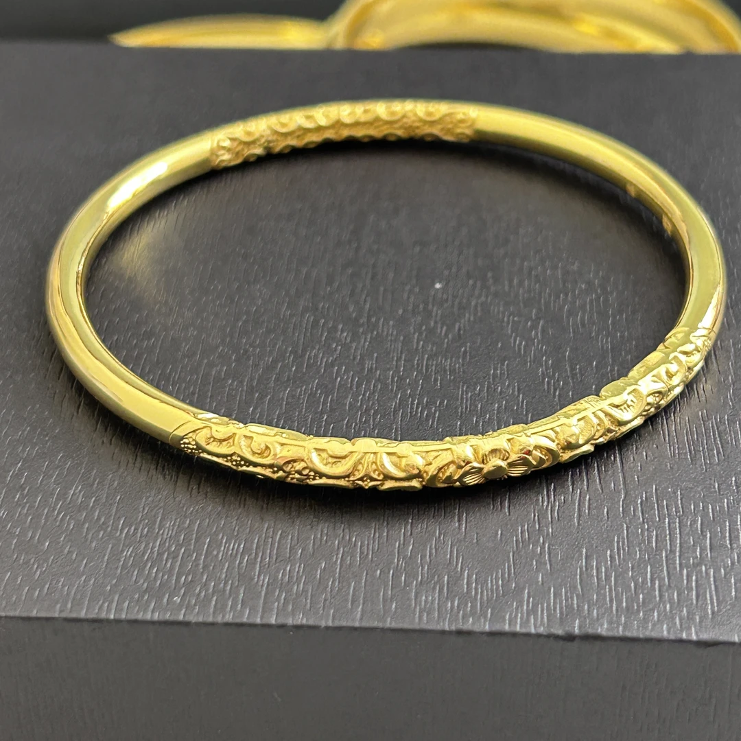 足银手镯 【店长专享】足银卷草纹光面手镯YSZ388