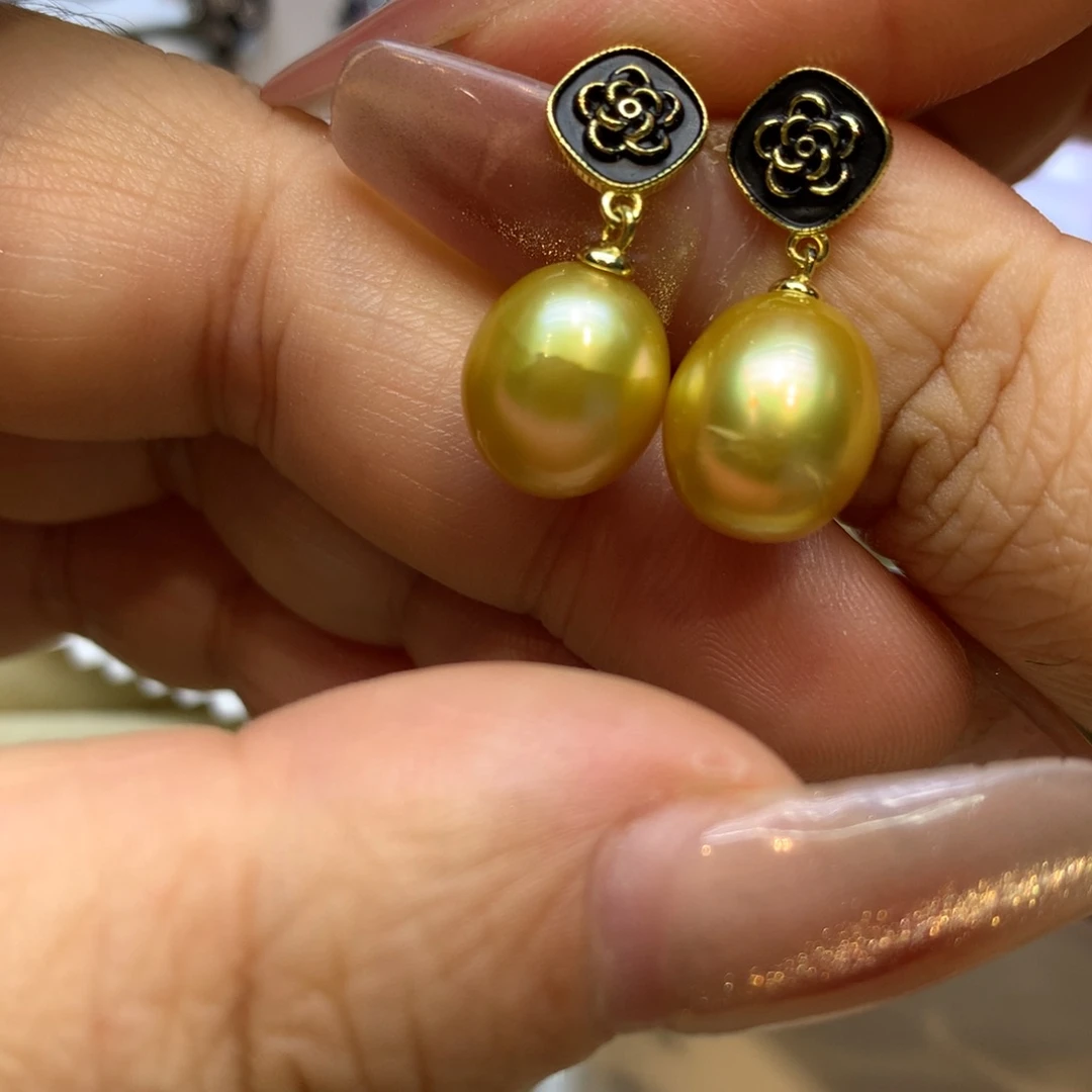 银S925镶嵌耳饰海水珍珠