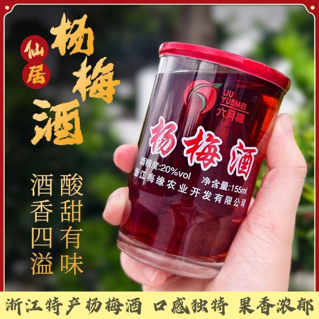 正宗仙居自酿纯粮杨梅高颜值微醺杨梅果酒梅子玻璃瓶水果酒杨梅酒