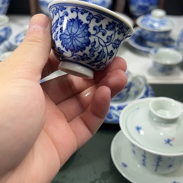 正***好柴窑点工缠枝花卉小压手