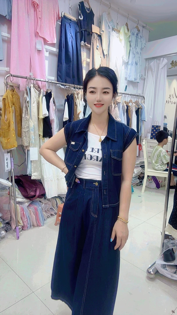 芊喜喜牛仔裙三件套套装